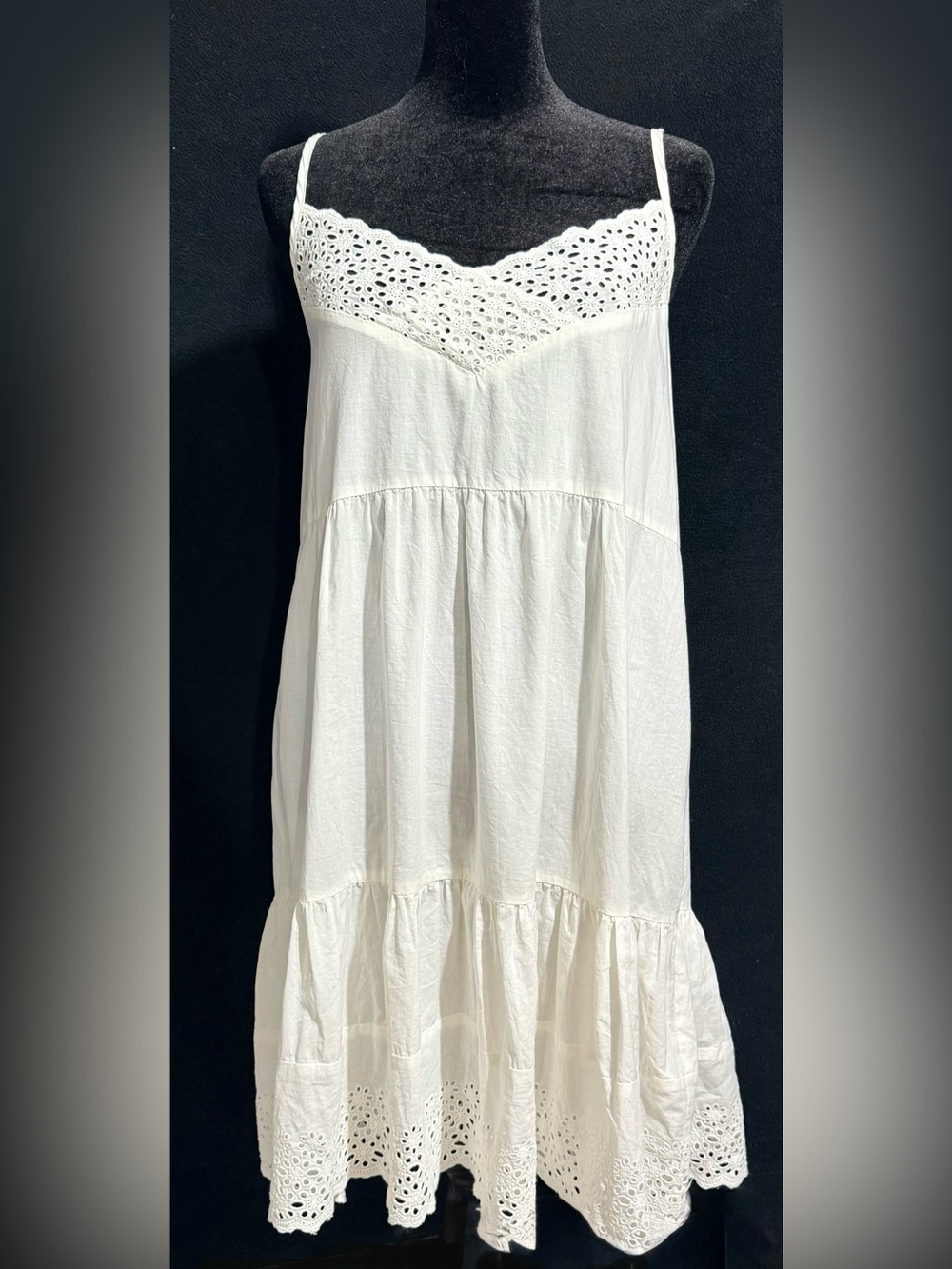 POL White Eyelet Lace Camisole Dress